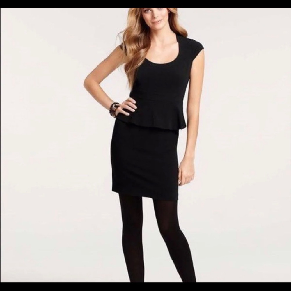 Ann Taylor Black Peplum Cap Sleeve